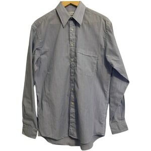 Henry Grethel Shirt Mens‎ Size 15/34 Blue Striped Classic Workwear Pocket